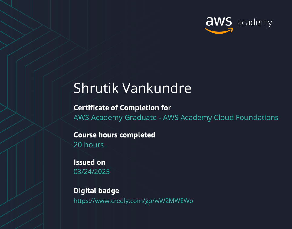 AWS Academy Certificate